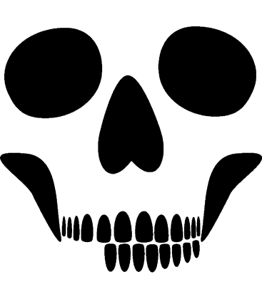 Classic Skull pumpkin carving stencil