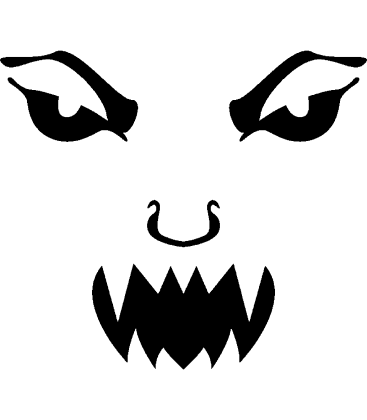 Demon pumpkin carving stencil