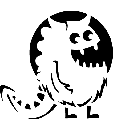 Flaming Fury pumpkin carving stencil