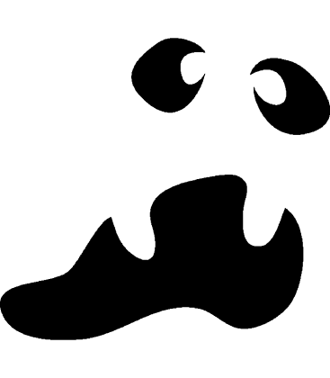 Silly Ghost pumpkin carving stencil