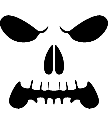 Skull pumpkin carving stencil