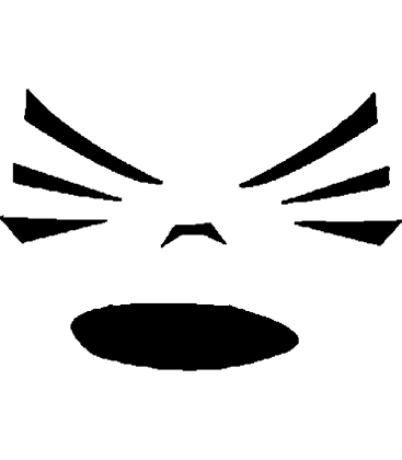 Squinting Pumpkin Face pumpkin carving stencil