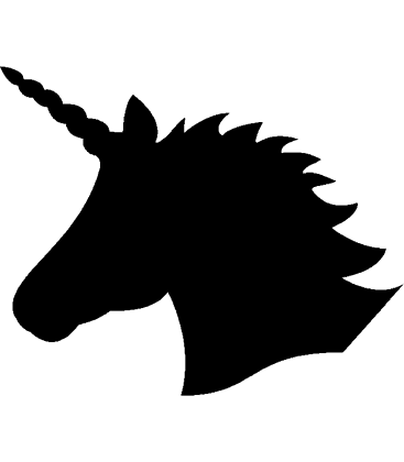 Unicorn Head pumpkin carving stencil