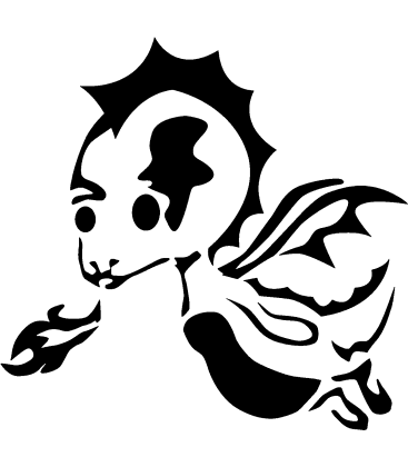 Winged Wyvern pumpkin carving stencil
