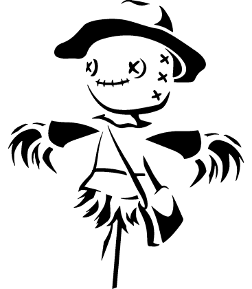 Autumn Guardian pumpkin carving stencil