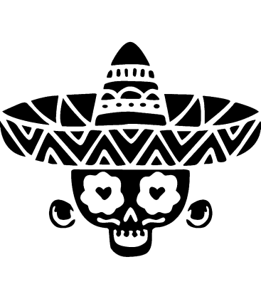 Calavera Celebration pumpkin carving stencil