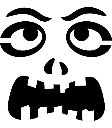 Crazy Zombie pumpkin carving stencil