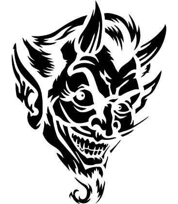 Demonic Duke pumpkin carving stencil