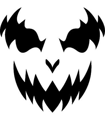 Evil Clown pumpkin carving stencil