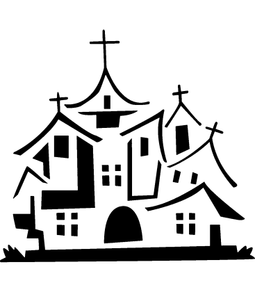 Ghostly Gables pumpkin carving stencil