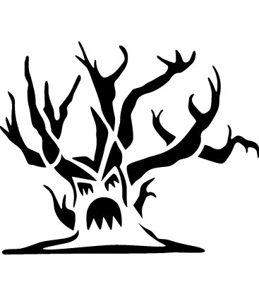 Ghostly Grove pumpkin carving stencil