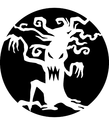 Ghoulish Ginkgo pumpkin carving stencil