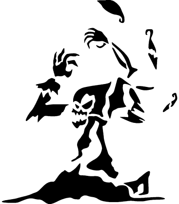Graveyard Ghoul pumpkin carving stencil
