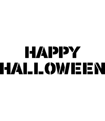 Happy Halloween Stencil Letters pumpkin carving stencil, black cut areas on white