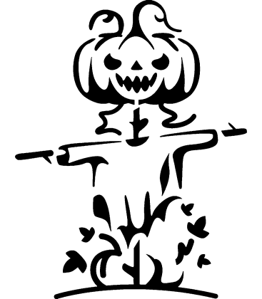 Harvest Guardian pumpkin carving stencil