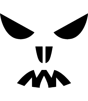 Mean Skull pumpkin carving stencil