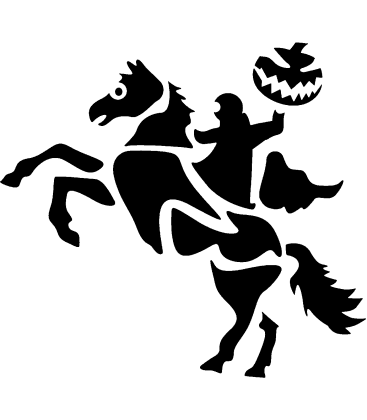 Midnight Rider pumpkin carving stencil