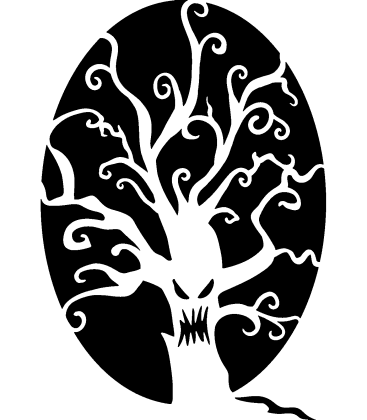 Ominous Oak pumpkin carving stencil