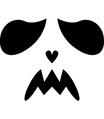 Sad Ghost pumpkin carving stencil