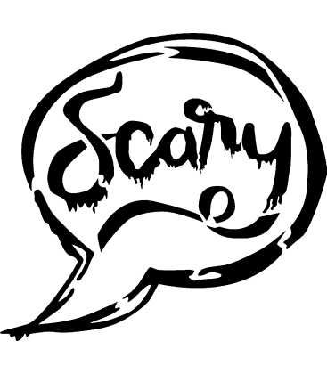 Scary Speech Bubble pumpkin carving stencil