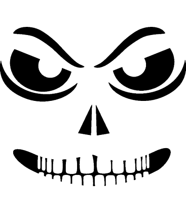 Sinister Skull pumpkin carving stencil