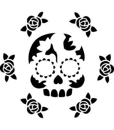 Sugar Skull Serenity pumpkin carving stencil