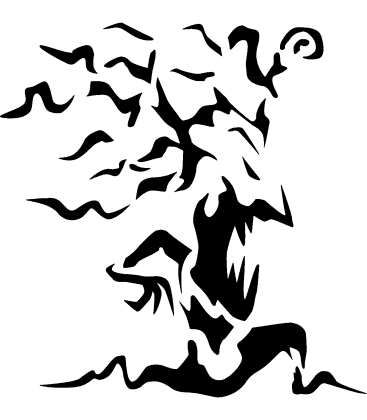 Terrifying Timber pumpkin carving stencil