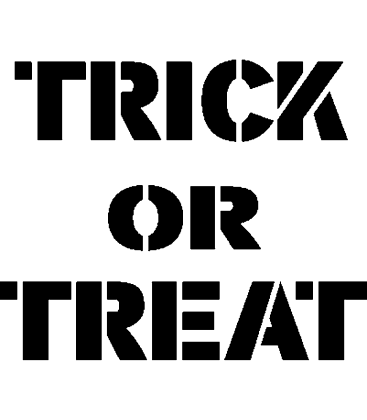 Trick or Treat Block pumpkin carving stencil