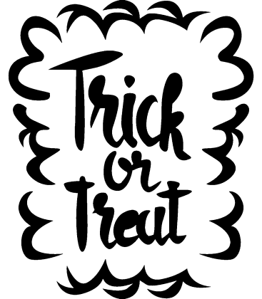 Trick or Treat Script pumpkin carving stencil