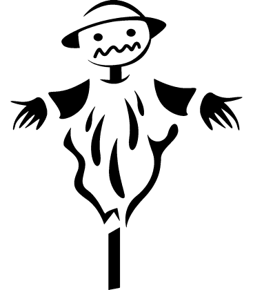 Whimsical Scarecrow pumpkin carving stencil